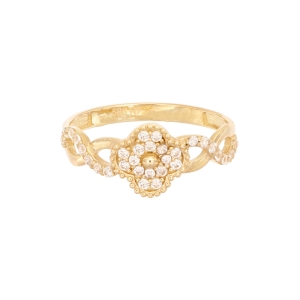 Inel Aur 14K galben cu zirconii