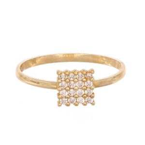 Inel Aur 14K galben cu zirconii