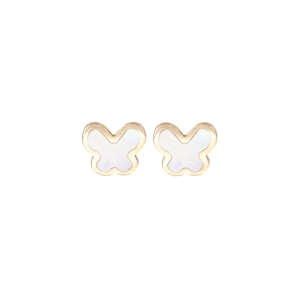 Cercei Aur 14K galben fluture cu sidef