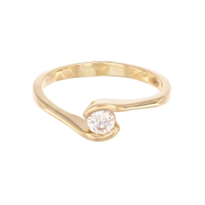 Inel de logodna Aur 14K galben cu zirconii