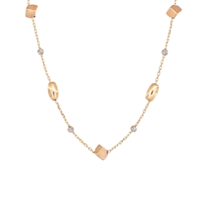 Colier Aur 14K galben, alb, roz, romb