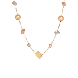 Colier Aur 14K galben, alb, roz, bila