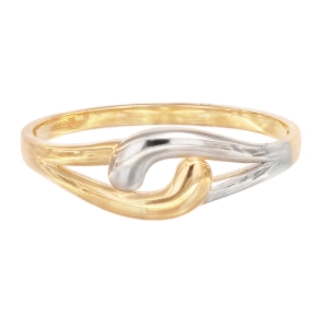 Inel Aur 14K galben, alb