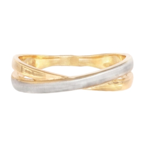 Inel Aur 14K galben, alb