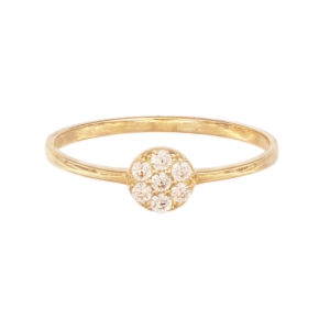 Inel Aur 14K galben, minimalist cu zirconii