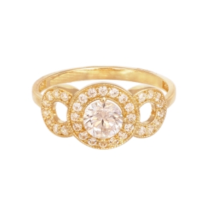 Inel Aur 14K galben cu zirconii