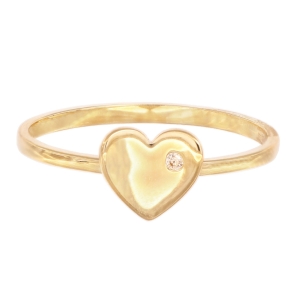 Inel Aur 14K galben inima cu zirconii