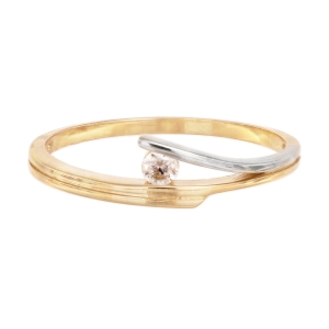 Inel Aur 14K galben, alb, solitaire
