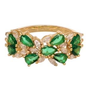 Inel Aur 14K galben cu zirconii