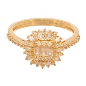Inel Aur 14K galben cu zirconii