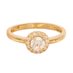 Inel Aur 14K galben cu zirconii