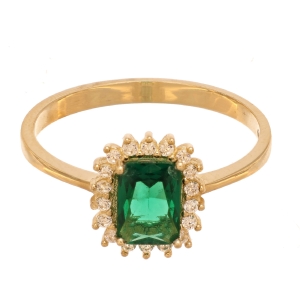 Inel Aur 14K galben cu zirconii