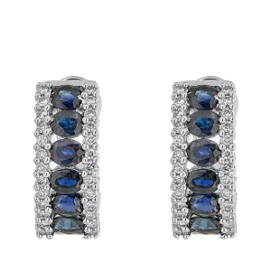 Cercei cu diamante si safire Aur 14K