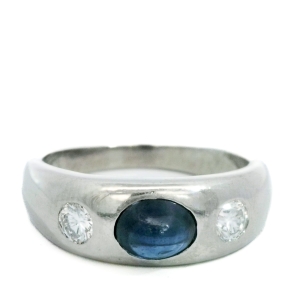 Inel cu diamante si safir Aur 18K