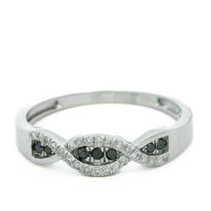Inel cu diamante si safire Aur 14K