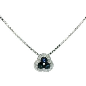 Colier cu diamante Aur 18K si safire