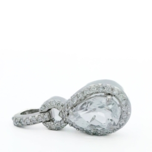 Pandantiv cu diamante Aur 14K si topaz