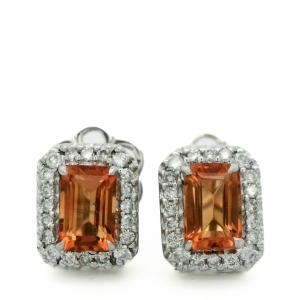 Cercei cu diamante Aur 14K si citrin