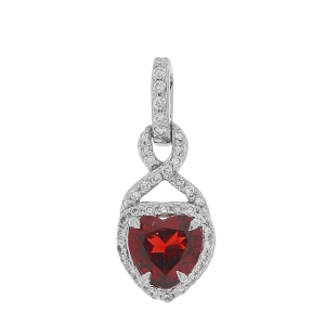 Pandantiv cu diamante Aur 14K si granat