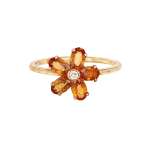 Inel cu diamante Aur 14K si safire