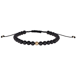Bratara snur Aur 14K Spinel Negru