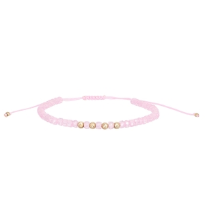 Bratara snur Aur 14K Zirconiu Natural Roz