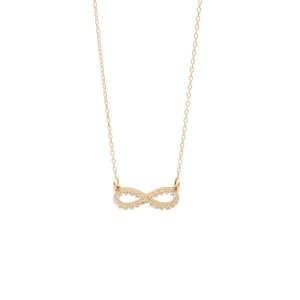 Colier Aur 14K Galben ,cu Infinit si Pietre A 