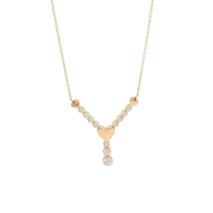 Colier Aur 14K galben, zirconii