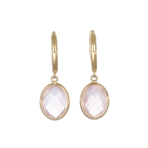Cercei Aur 14K galben, quartz