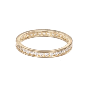 Inel Aur 14K galben, tennis cu zirconii