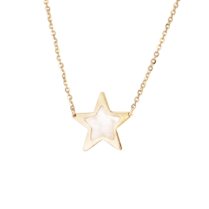 Colier Aur 14K galben stea cu sidef